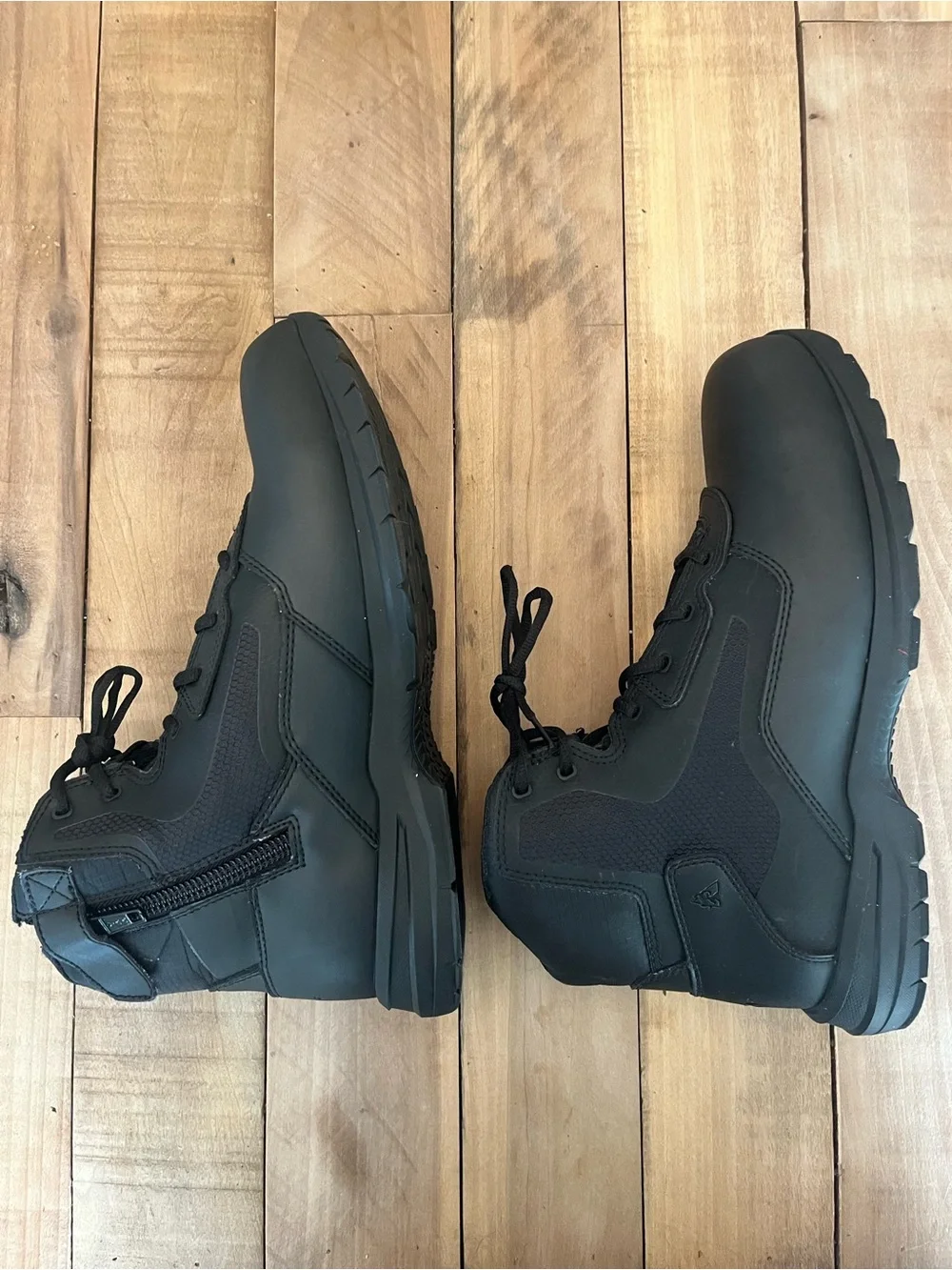 Rocky RKD0104 Cadet 6”  Black Leather Lace-Up Tactical Boots W Side Zip Size 13W